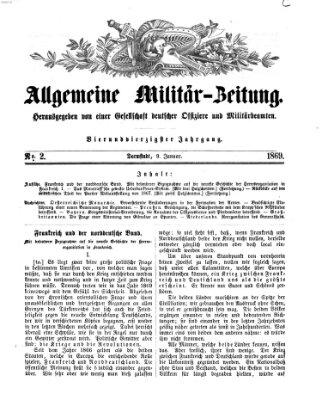 Allgemeine Militär-Zeitung Samstag 9. Januar 1869