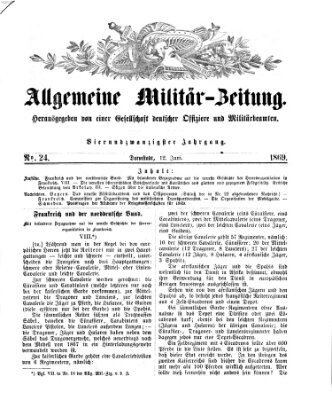 Allgemeine Militär-Zeitung Samstag 12. Juni 1869