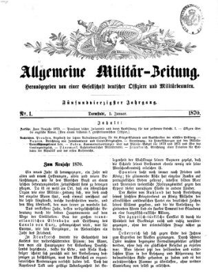 Allgemeine Militär-Zeitung Mittwoch 5. Januar 1870