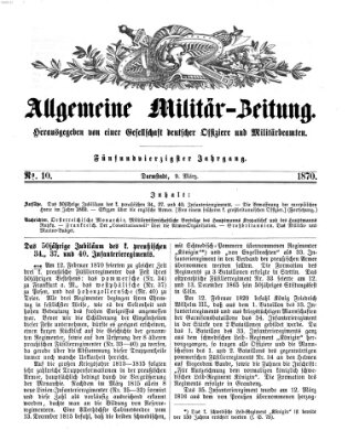 Allgemeine Militär-Zeitung Mittwoch 9. März 1870