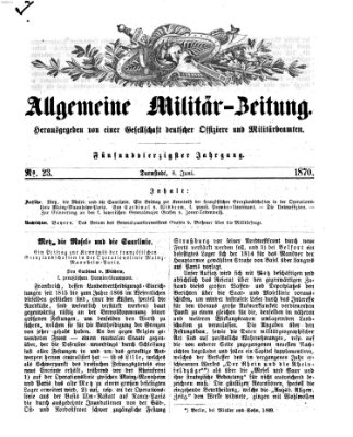 Allgemeine Militär-Zeitung Mittwoch 8. Juni 1870