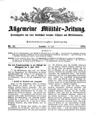 Allgemeine Militär-Zeitung Mittwoch 13. Juli 1870