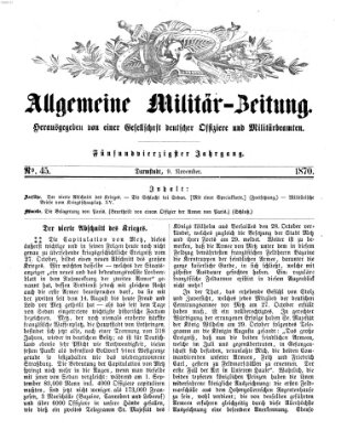 Allgemeine Militär-Zeitung Mittwoch 9. November 1870