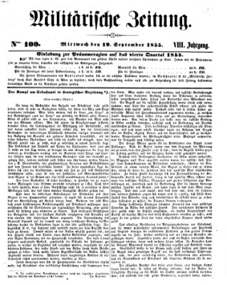 Militärische Zeitung (Militär-Zeitung) Mittwoch 19. September 1855