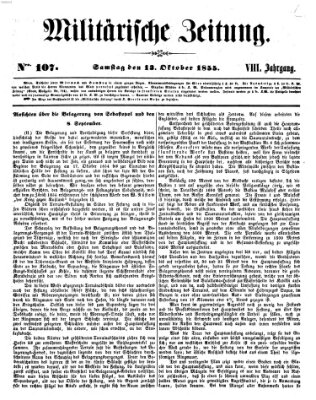 Militärische Zeitung (Militär-Zeitung) Samstag 13. Oktober 1855