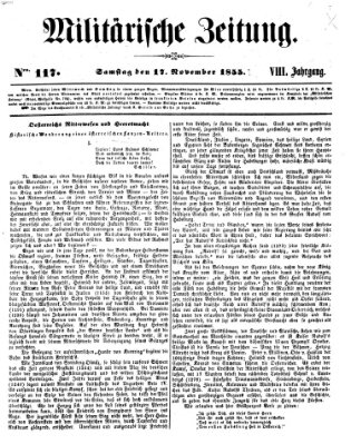 Militärische Zeitung (Militär-Zeitung) Samstag 17. November 1855