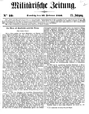 Militärische Zeitung (Militär-Zeitung) Samstag 23. Februar 1856