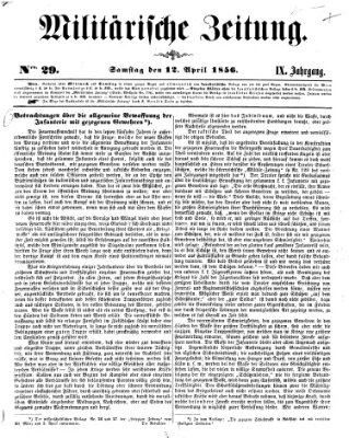Militärische Zeitung (Militär-Zeitung) Samstag 12. April 1856