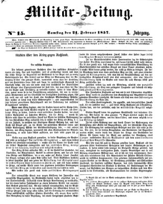 Militär-Zeitung Samstag 21. Februar 1857