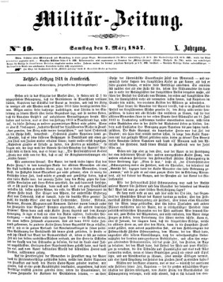 Militär-Zeitung Samstag 7. März 1857
