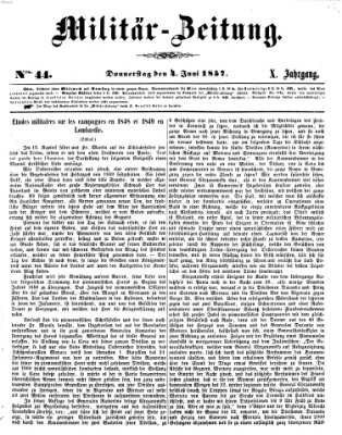 Militär-Zeitung Donnerstag 4. Juni 1857