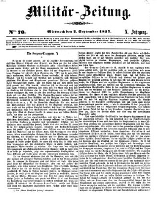 Militär-Zeitung Mittwoch 2. September 1857