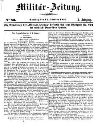 Militär-Zeitung Samstag 17. Oktober 1857