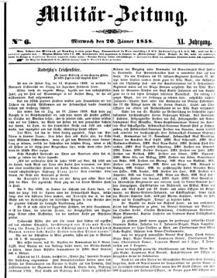 Militär-Zeitung Mittwoch 20. Januar 1858