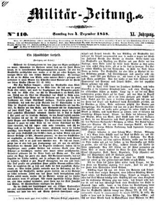 Militär-Zeitung Samstag 4. Dezember 1858