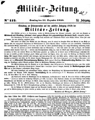 Militär-Zeitung Samstag 11. Dezember 1858