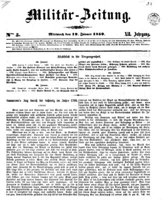 Militär-Zeitung Mittwoch 19. Januar 1859