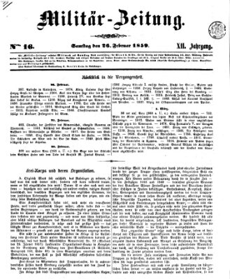 Militär-Zeitung Samstag 26. Februar 1859