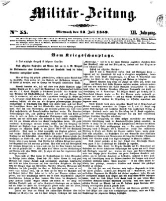 Militär-Zeitung Mittwoch 13. Juli 1859