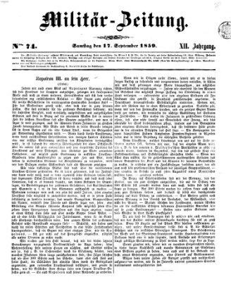 Militär-Zeitung Samstag 17. September 1859