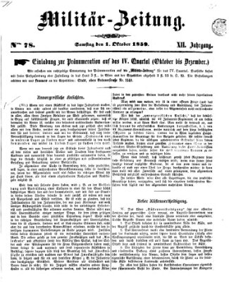 Militär-Zeitung Samstag 1. Oktober 1859