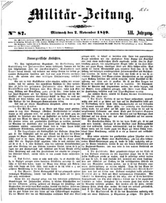 Militär-Zeitung Mittwoch 2. November 1859