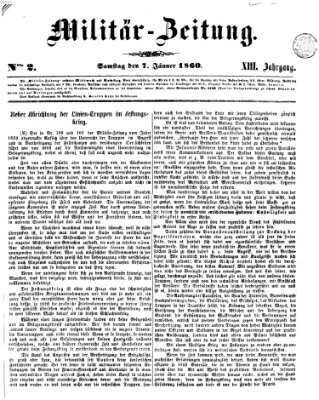Militär-Zeitung Samstag 7. Januar 1860