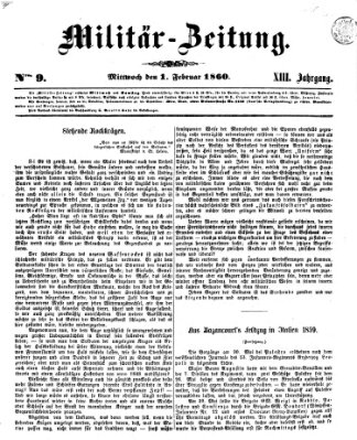 Militär-Zeitung Mittwoch 1. Februar 1860