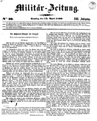 Militär-Zeitung Samstag 14. April 1860