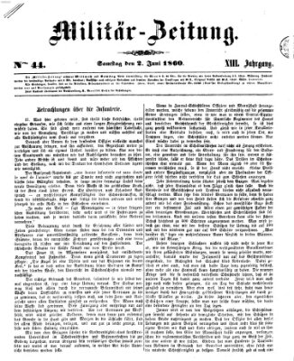 Militär-Zeitung Samstag 2. Juni 1860