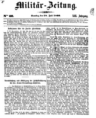 Militär-Zeitung Samstag 28. Juli 1860