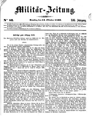 Militär-Zeitung Samstag 13. Oktober 1860