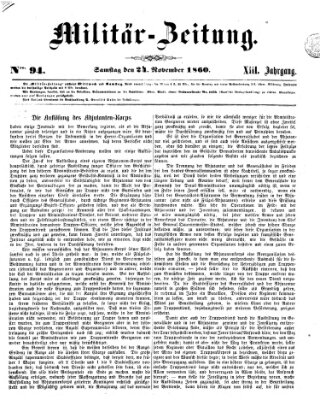 Militär-Zeitung Samstag 24. November 1860
