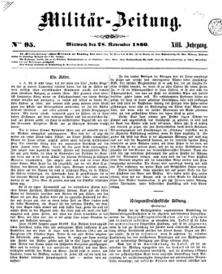 Militär-Zeitung Mittwoch 28. November 1860