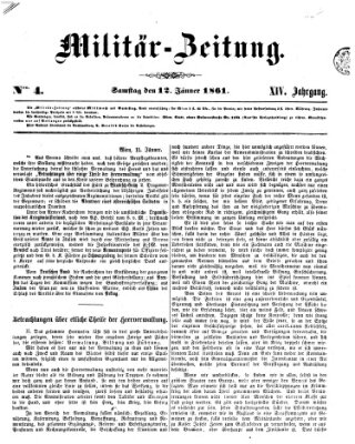 Militär-Zeitung Samstag 12. Januar 1861