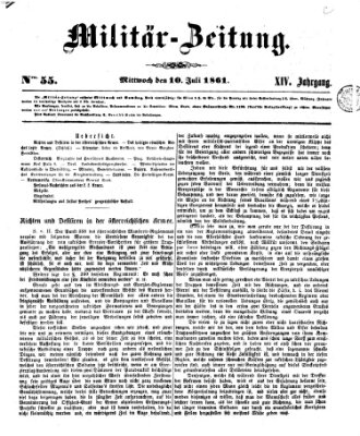 Militär-Zeitung Mittwoch 10. Juli 1861