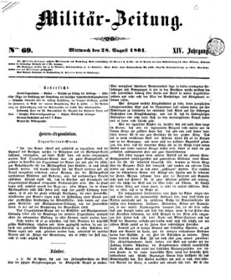 Militär-Zeitung Mittwoch 28. August 1861