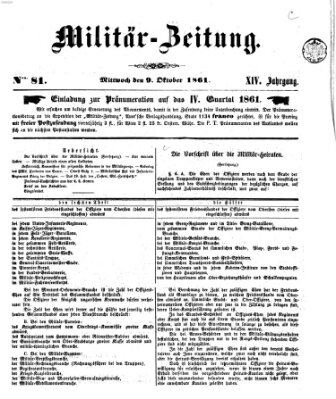 Militär-Zeitung Mittwoch 9. Oktober 1861