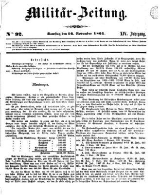 Militär-Zeitung Samstag 16. November 1861