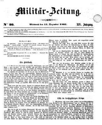 Militär-Zeitung Mittwoch 11. Dezember 1861