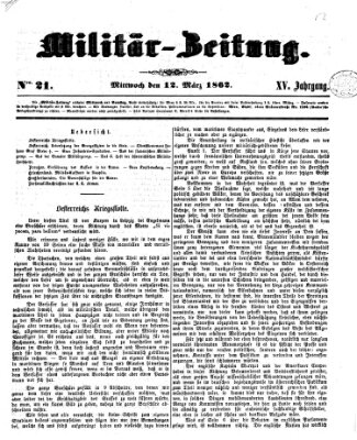 Militär-Zeitung Mittwoch 12. März 1862