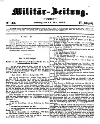 Militär-Zeitung Samstag 31. Mai 1862