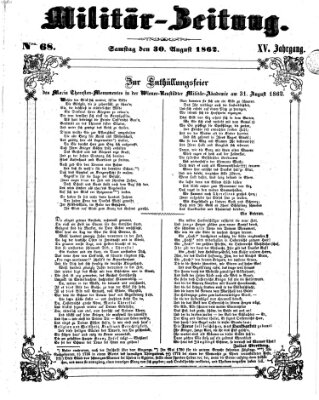 Militär-Zeitung Samstag 30. August 1862