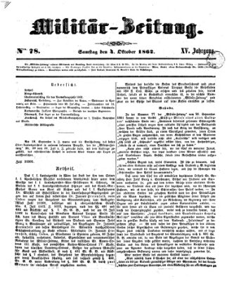 Militär-Zeitung Samstag 4. Oktober 1862