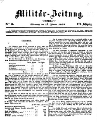 Militär-Zeitung Mittwoch 14. Januar 1863