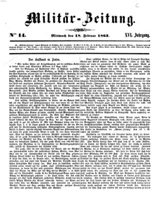 Militär-Zeitung Mittwoch 18. Februar 1863