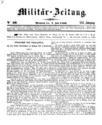 Militär-Zeitung Mittwoch 1. Juli 1863