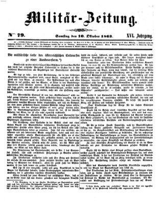 Militär-Zeitung Samstag 10. Oktober 1863