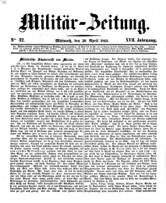 Militär-Zeitung Mittwoch 20. April 1864