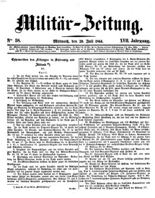 Militär-Zeitung Mittwoch 20. Juli 1864